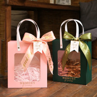 新款开窗手提袋礼品袋批发生日礼物袋纸袋子结婚礼品包装伴手礼袋