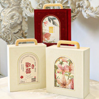 母亲节礼物绒布手提伴手礼礼品盒 高级感生日520包装礼盒空盒批发