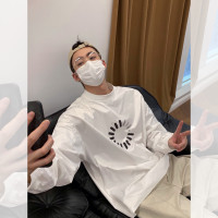 WENGNA 基礎款oversize百搭透氣T恤拼接運動休閒長袖情侶裝ins潮