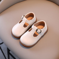 Туфли детские в британском стиле, кожаные туфли на плоской подошве, с Т-образным ремешком, для маленьких девочек, в стиле Мэри Джейн, 3 цвета, 21-30