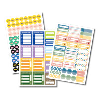 现货莫兰迪波点心形彩色贴纸记事数字基础圆点手账计划贴纸画