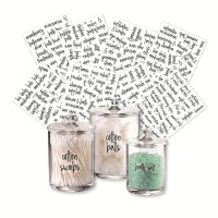 浴室罐标签189枚黑色收纳储存分类防水洗化美容护理浴室贴纸