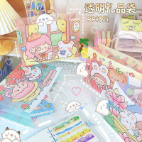 七夕卡通小熊LO系列PP横款礼品袋礼物袋生日送礼可爱创意手提袋子