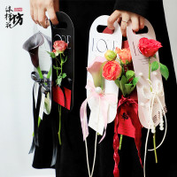 情人节挚爱手提盒与花卡创意时尚网红款鲜花礼盒插花卡包装材料