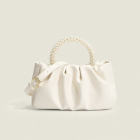 2023小众新款女包结婚珍珠手腕褶皱云朵手提包单肩斜挎迷你小包