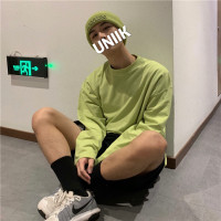 【UNIIKE油膩客】ins超火綠色套頭長袖T開春chic純棉圓領果綠