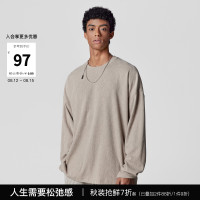 BODYDREAM長袖美式復古T恤新款秋裝上衣圓領垂感純色內搭衣男裝潮