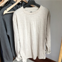 慵懶氣質！超顯膚色！超舒服！輕薄外貿男式純棉色長袖T恤打底衫