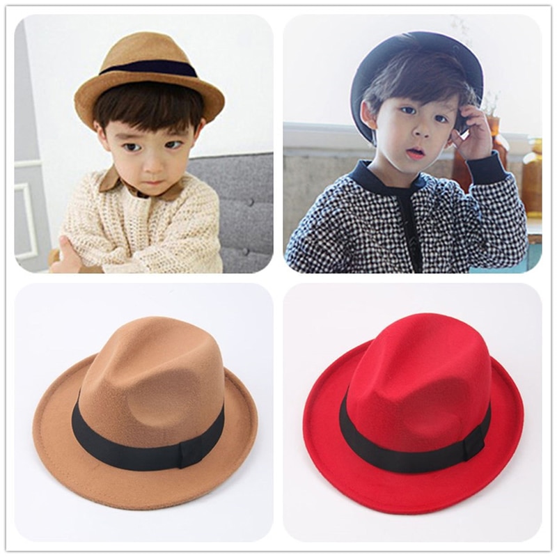 Fedoras Hats for Women Solid Color Imitation Woolen Jazz Cap Elegant British Wide Brim Ladies Caps Bowler Hats