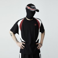 FRKM SCD 23SS 夏季刺繡拼接撞色異形寬鬆T恤情侶百搭男女短袖