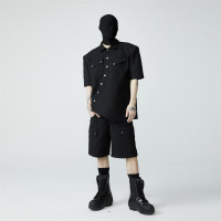 FRKM SCD 23SS 夏季百搭可拆卸墊肩高級感重磅不對稱男女通勤短袖