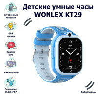 Wonlex Умные часы для детей Детские часы-телефон Smart Baby Watch KT29 GPS, WiFi, камера, 4G (LTE), голубой