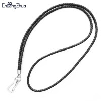 编织皮绳皮革钥匙扣证件带吊绳挂脖工作证钥匙扣超纤皮绳证件挂绳