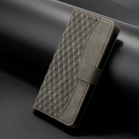 工厂定制适用三星S24ultra手机壳S23插卡皮套A55翻盖格菱纹case