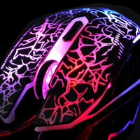 6D发光七彩呼吸灯编织线 牧马人USB游戏光电有线鼠标