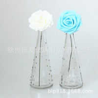 创意透明雨点桌面玻璃花瓶 木塞漂流瓶冷泡茶饮料玻璃瓶批发