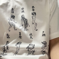 土布垃圾T恤三魂七魄八段錦十二式易筋經重磅男女純棉短袖惡趣味