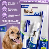 Зубная паста и щетка для собак и кошек