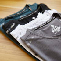 專業級別！RUNNING速幹係列！激光穿孔！夏季新款男士運動短袖T恤