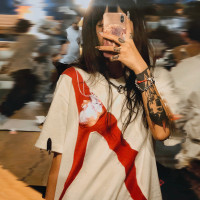 不作惡「義體之心」數碼印賽博朋克機能風寬鬆街頭圓領拼接Tee夏