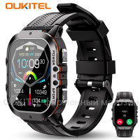 Oukitel Умные часы BT20 Водонепроницаемые фитнес-часы 50 м с функцией телефона, 1,96-дюймовый сенсорный экран, Bluetooth 5.2, 100+ спортивных режимов, для iOS/Android, 48mm, оранжевый-RU