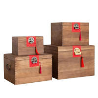 木质茶叶盒古典中式茶叶木盒家用散茶白毫银针储茶箱 实木茶叶盒