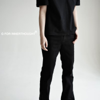 G FOR INNERTHOUGHT|進口強捻紗挺括解構縫製拉鍊棒球領短袖T恤男