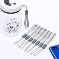 工厂批发水杯挂绳手工短款手机指环挂绳手电筒手腕带塑料扣绳子