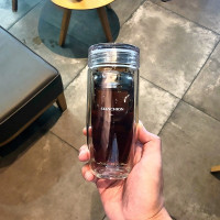 斯坦奇玻璃杯女生双层隔热办公室鹅蛋杯子高颜值水杯男士便携茶金