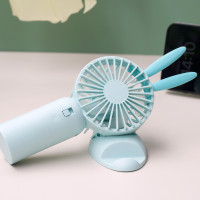 跨境热卖简约手持小风扇带底座支架充电学生夏季便携式电风扇