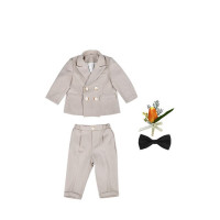 Детское платье в британском стиле, праздничный костюм для мальчиков, Блейзер, штаны, галстук-бабочка, для свадьбы, дня рождения