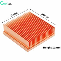 Радиатор из чистой меди для самостоятельной сборки, ребристый радиатор, радиатор для электронного чипа Raspberry pi, Охлаждающий радиатор для рассеивания тепла