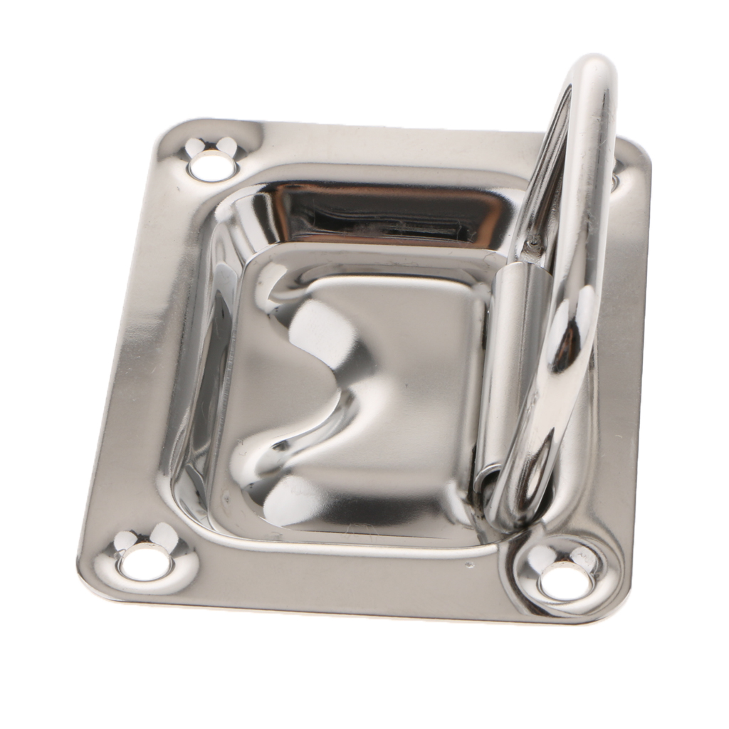 Boat Recessed Flush Mount Lift Handle Ring Pull Hatch Deck Hinge,Stainless Steel