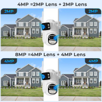 8-мегапиксельная PTZ Wifi камера с двойным экраном ночного видения наружная CCTV камера наблюдения камера обнаружения человека iCSee App Безопасность IP защита