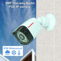 IP-камера POE для системы видеонаблюдения, цилиндрическая, P2P, полноцветная Водонепроницаемая уличная с датчиком движения и звуком, 5 МП, 3 Мп