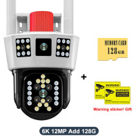 12MP 6K Открытый WiFi Камера Три Экрана 5X Zoom Motion Tracking IP PTZ Камеры Главная Безопасность Защита Водонепроницаемый Наблюдение Cam