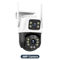 9MP 5K HD WIFI IP-камера Открытый 8X Zoom Три Лен Двойной Экран PTZ Камера Автоматическое Слежение Главная Безопасность Защита Наблюдение 4MP Камера CCTV Alexa