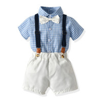 Осенний хлопковый костюм для маленьких мальчиков, белая рубашка с галстуком-бабочкой + жилет + брюки, официальная одежда для новорожденных мальчиков