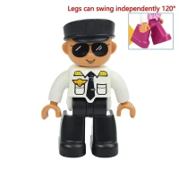 Кукольные фигурки большого размера, конструктор для семьи, фермера, пиратского работника, врача, полицейского, совместимы с Duploes