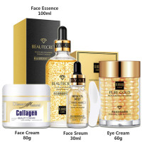 24k Gold Увлажняющий набор для ухода за кожей лица Essence Skin Sreum Collagen Beauty Крем против морщин для лица Корейская косметика по уходу за кожей