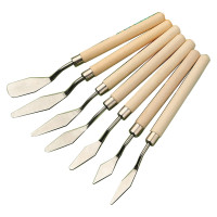 Набор шпателей мастихин мастихин ножи с деревянной ручкой лезвие из нержавеющей стали смешивания скребок для масляной акриловой