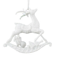 Рождественская подвеска, белые украшения для рождественской елки, подвесные украшения, снежинки, лошадь лося