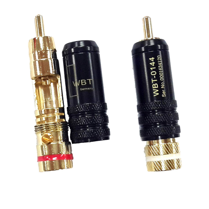 1pc Gold plated RCA plug lock Soldering Audio/Video plugs Connect WBT-0144 Plug Random color