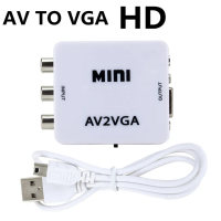 HD AV2VGA видеоконвертер преобразователь AV RCA CVBS к VGA видеопреобразователь с 3,5 мм аудио к ПК HDTV мини конвертер