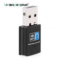 Мини USB 2,0 Wifi адаптер 802.11N 300 Мбит/с USB-приемник-ключ беспроводная сетевая карта для настольного ноутбука Windows ПК