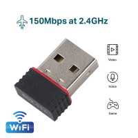 Мини USB Сетевая карта беспроводной Wi-Fi адаптер ключ USB2.0 2,4G 150 Мбит/с 802.11b/G/nAX RTL8188 LAN Внутренняя антенна для настольного ПК