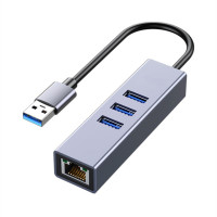 Концентратор USB 3,0, 1000 Мбит/с, 3 порта USB Тип C, концентратор USB для Rj45, гигабитный Ethernet-адаптер RTL8153 для MacBook, ноутбука, компьютера