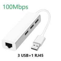 Сетевая карта USB/Ethernet, 3 порта usb-хаб, 2,0, RJ45, для Mac, iOS, Android, ПК, RTL8152, USB 2,0, концентратор