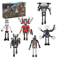 Новые Строительные блоки 6 в 1 Skibidi динамик в форме унитаза Titan и Camerama, игрушки, креативные строительные блоки для детей, рождественские подарки