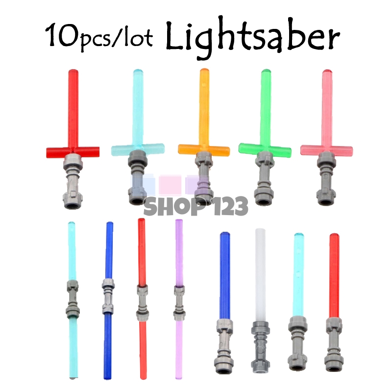 10PCS/LOT Lightsaber Movie Series Characters Weapon Accessories Red Blue Building Blocks Toys Children Gift Wholesale